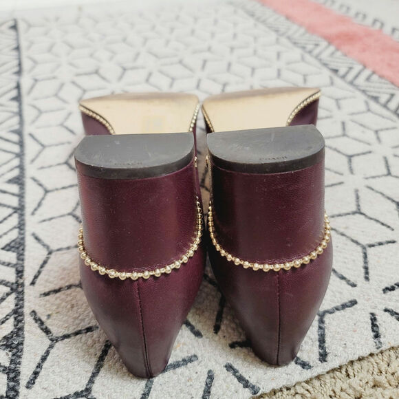 COACH WILLA PUMP IN BURGUNDY PURPLE & GOLD, SZ 8 - Picture 14 of 16